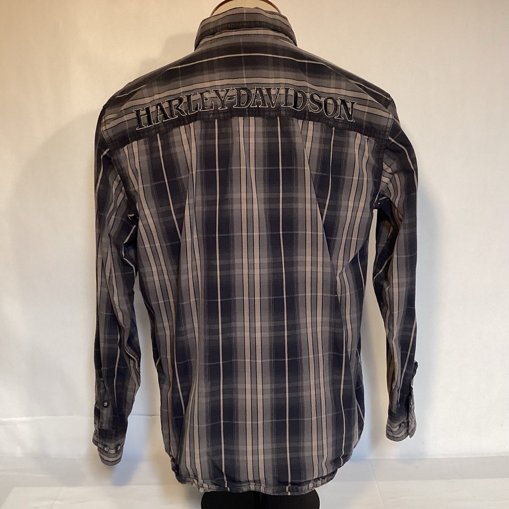 Men’s Harley-Davidson Black Plaid Button Down Shirt size medium